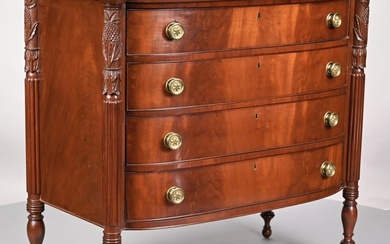 Sheraton Mahogany Bow-Front Chest of Drawers