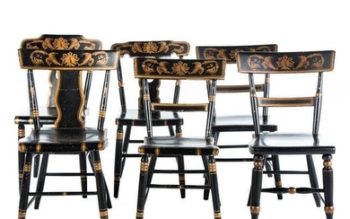 Six American Classical Fancy Painted Chairs