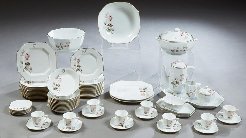 Sixty-Five Piece Set of Limoges Porcelain Dinnerware
