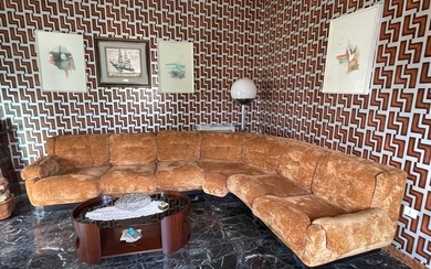 Sofa - Velvet, Vintage 70s modular sofa