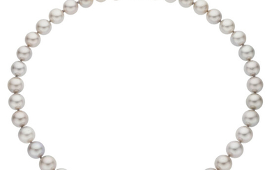South Sea Cultured Pearl, White Gold Necklace Pearls: South...