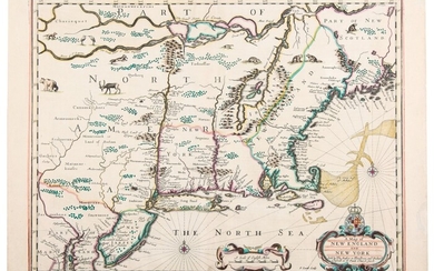 Speed, John | Map of New England and New York, with original color and noble provenance