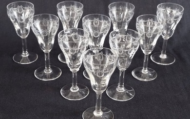 St. Louis - 10 liquor glasses from the end of the 19th century - Crystal