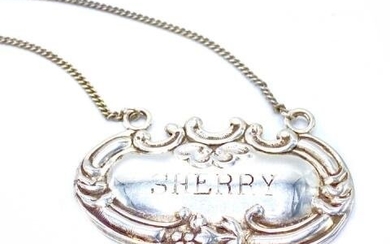 Sterling SHERRY Liquor Tag