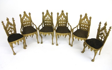 Suite de quatre fauteuils et deux chaises... - Lot 323 - Art Valorem