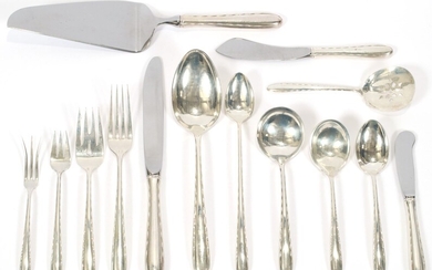TOWLE STERLING "SILVER FLUTES" FLATWARE, 67 PCS. FOR 8, 53 TR OZ