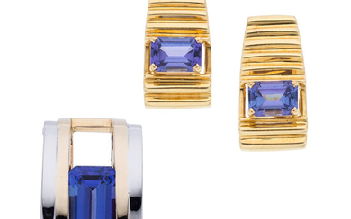 Tanzanite, Gold Jewelry The lot consists of a pendant,...