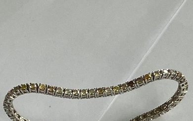 Tennis bracelet - 14 kt. White gold - 4.08 tw. Diamond (Natural)