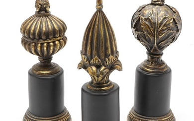 The Silky Way Gold and Black Tone Decorative Wood Finials