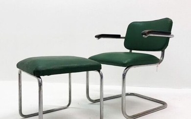 Thonet - Cantilever armchair, stool (2)