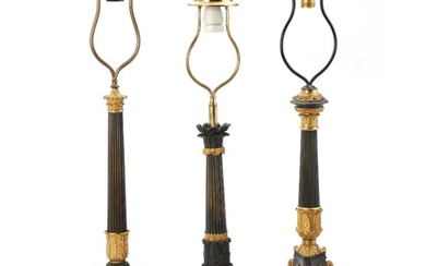 SOLD. Three French c. 1900 gilt and patinated bronze lamps. H. 77-84 cm. (3) – Bruun Rasmussen Auctioneers of Fine Art