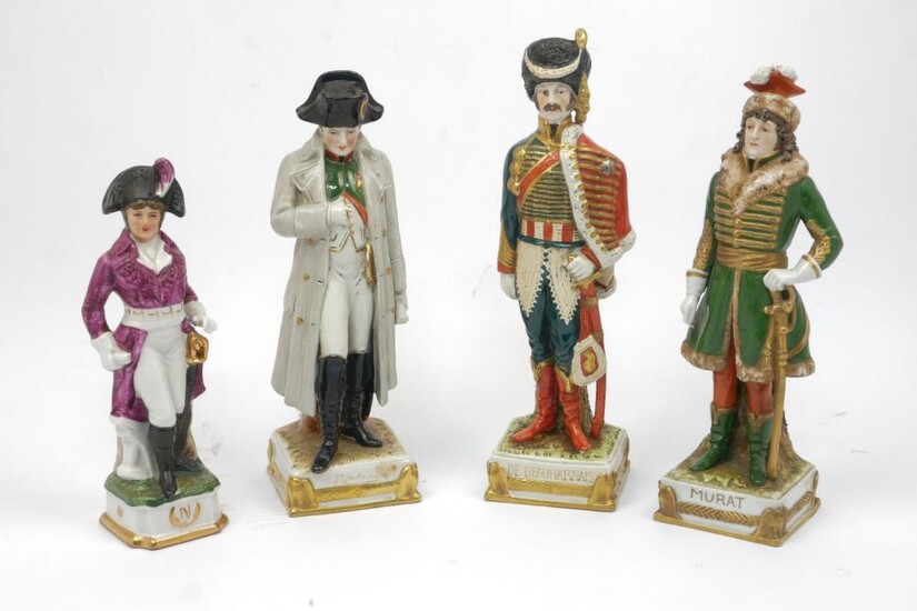 Three German Saxony porcelain figurines depicting French...
