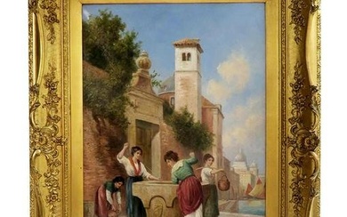 Trevor Haddon Oil On Canvas Painting, 19th C.