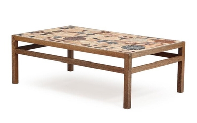 SOLD. Tue Poulsen: A wengé coffee table, top inlaid with stoneware tiles. Signed Tue. H. 45. L. 134. W. 80 cm. – Bruun Rasmussen Auctioneers of Fine Art