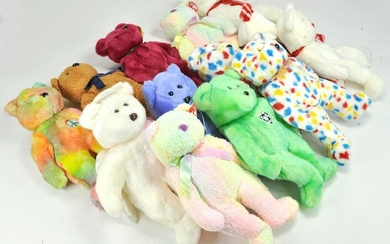 Twelve Large Issue TY Beanie Baby Bears with tags of