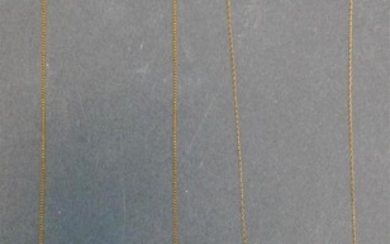 Two 14-Karat Yellow-Gold Thin Necklaces, .70 dwt, Approx. 18 inches