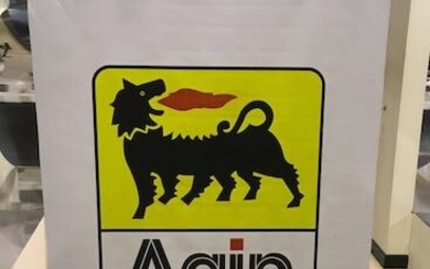 Two AGIP fabric banners