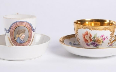 Two Antique German Cups and Saucers