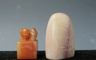 Two Chinese Shoushan Stone Seals