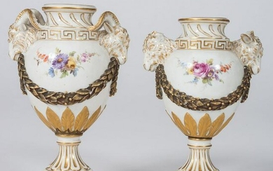 Two Meissen Porcelain Neoclassical Urns