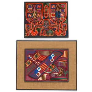 Two Mola Textiles of the Cuna (Kuna) Indians, Sun Blas Island, Panama