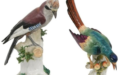 Two Porcelain Bird Statues