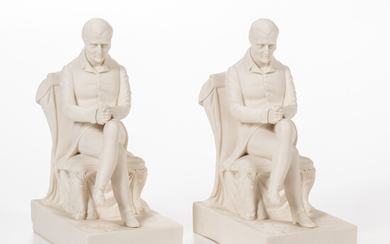 Two Samuel Alcock Parian Figures of the Duke of Wellington