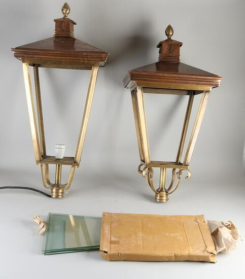 Two large brass lanterns.&#160 Unused.&#160 21st