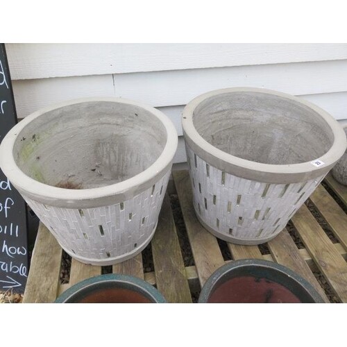 Two large frost proof plant pots, diameter 50cm