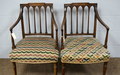 Two late 19th C mahogany carver chairs.