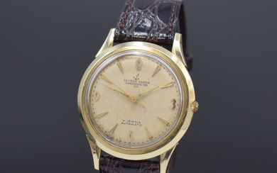 ULYSSE NARDIN 14k yellow gold chronometer gents wristwatch, Switzerland/USA 1960´s,...