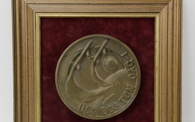 USS Boston CAG-1 Brass Medallion Plaque