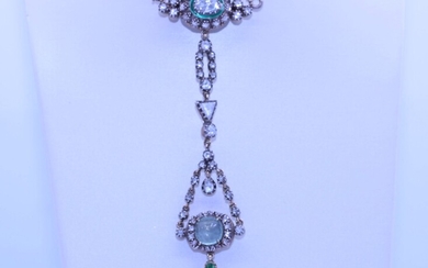 Unique collier antique vers 1910-1930 en or et d'argent avec 53 diamants vieille taille +-...
