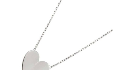 Van Cleef & Arpels FRIVOLE Heart Necklace 42cm K18 WG White Gold 750
