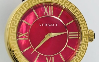 Versace - Leda Red mother of pearl IP Yellow Gold LeatherSwiss Made- VNC190017 - Women - NEW