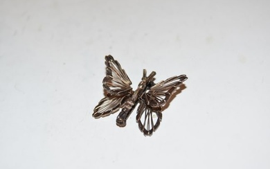 Vintage Sterling Silver filigree butterfly brooch