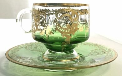 Vintage Venetian Glass Cup & Saucer