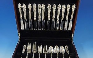 Violet by Wallace Sterling Silver Flatware Set For 12 Service 51 Pieces No Mono