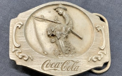 Vtg Coca Cola Siskiyou Pewter Belt Buckle 1990