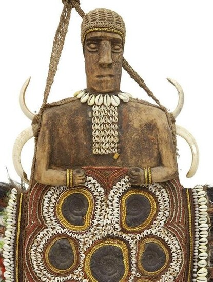 WEST AFRICA COWRIE & FOSSIL CEREMONIAL SHIELD