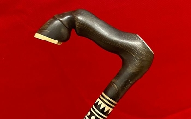 Walking stick in wood, horn and ivory - Ivory - Late nineteenth century