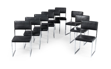 XXth century work, Set of nine chairs, circa 2000 | Travail du XXe siècle, Suite de neuf chaises, vers 2000