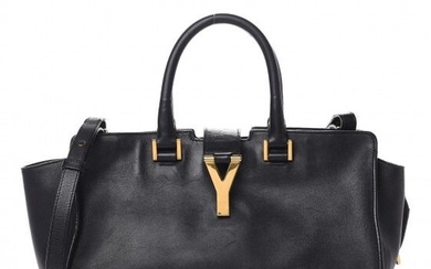Yves Saint Laurent - Calfskin Small Classic Y Cabas Black Handbag