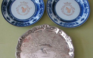 iGavel Auctions: 18thc Armorial sterling silver & Chinese export plates Lee family-includes Robert E Lee FR3SH