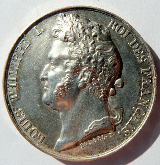 inauguration coin; LOUIS-PHILIPPE, Aug. 9, 1830 - Bronze (silvered) - August 9, 1830