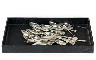 ( lot of 40) A collection of sterling silver spoons