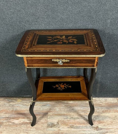 table at work Napoleon III period in precious woods - Wood - mid 19th century