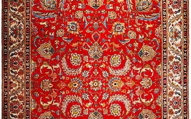 10 x 13 Vintage ALL OVER RED Persian Tabriz Rug