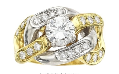 10024: Diamond, Gold Ring Stones: Round brilliant-cut