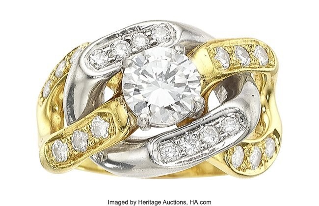 10024: Diamond, Gold Ring Stones: Round brilliant-cut